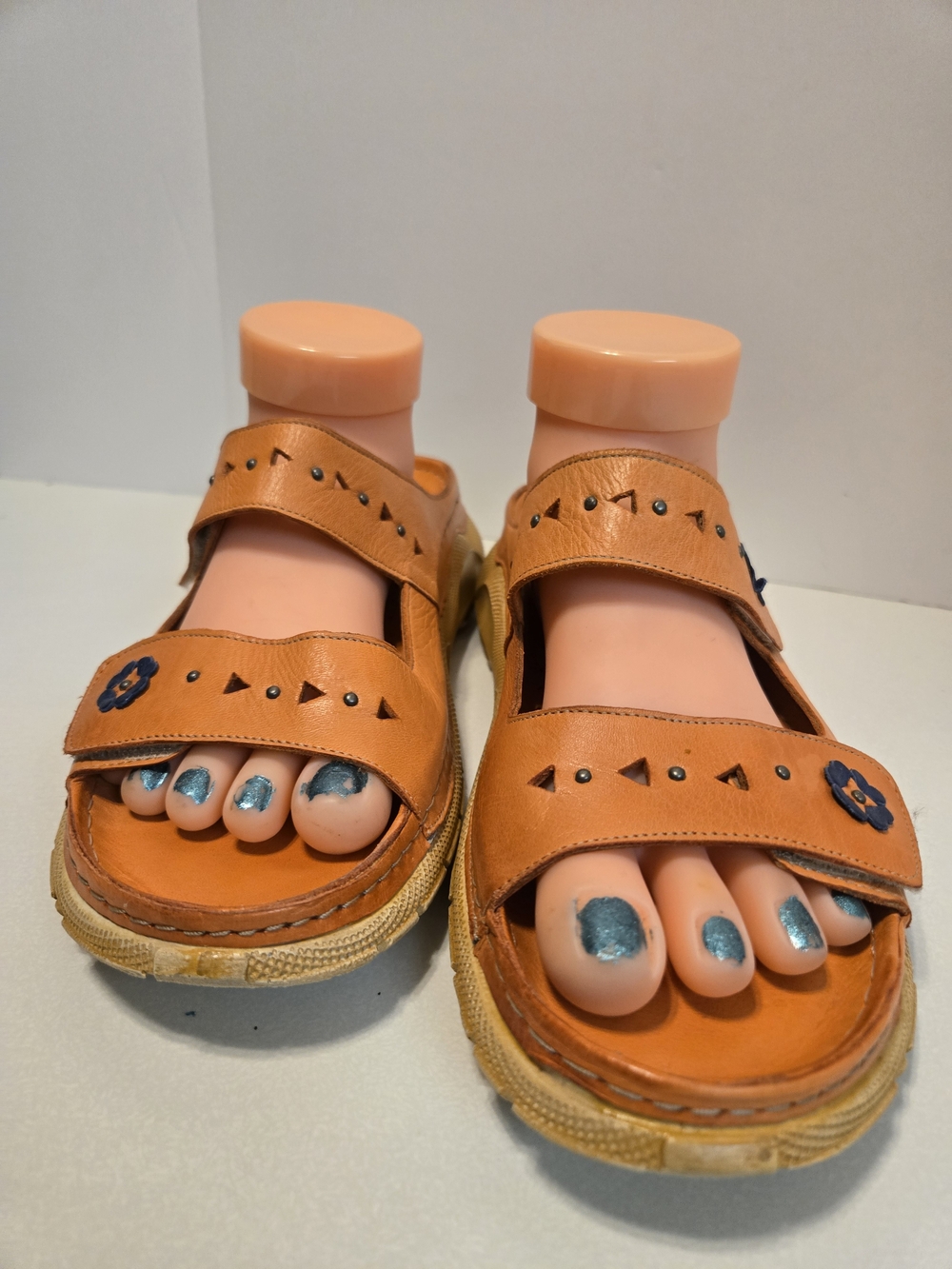 Spring Step Orange Leather Sandals